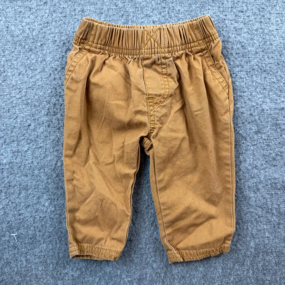 Carter's Jogger Pants Kid's 6M Brown‎ Elastic Waist 100% Cotton Chino Trousers